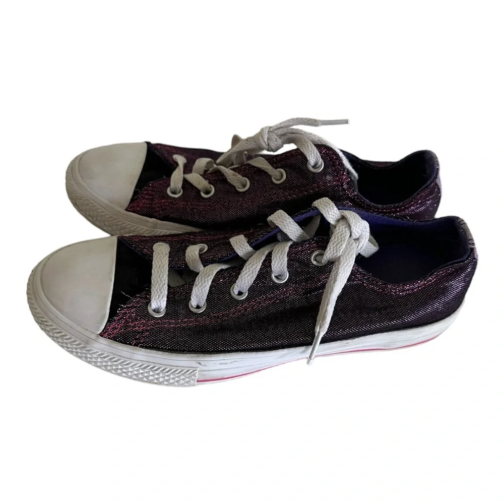 Converse All Star Toddler Girls 12‎ Medium Purple Low Top Fabric size 3
